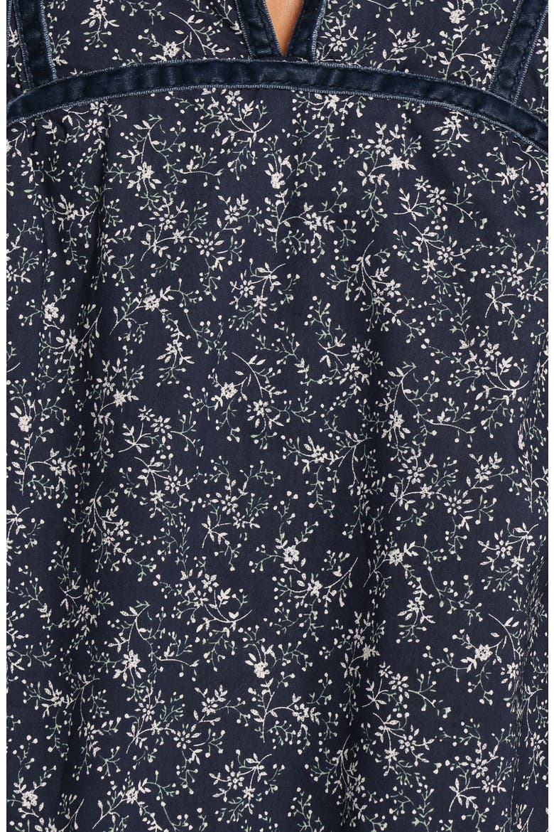 Brooklyn Long Sleeve Cotton Minidress, Alternate, color, BLUE FLORAL
