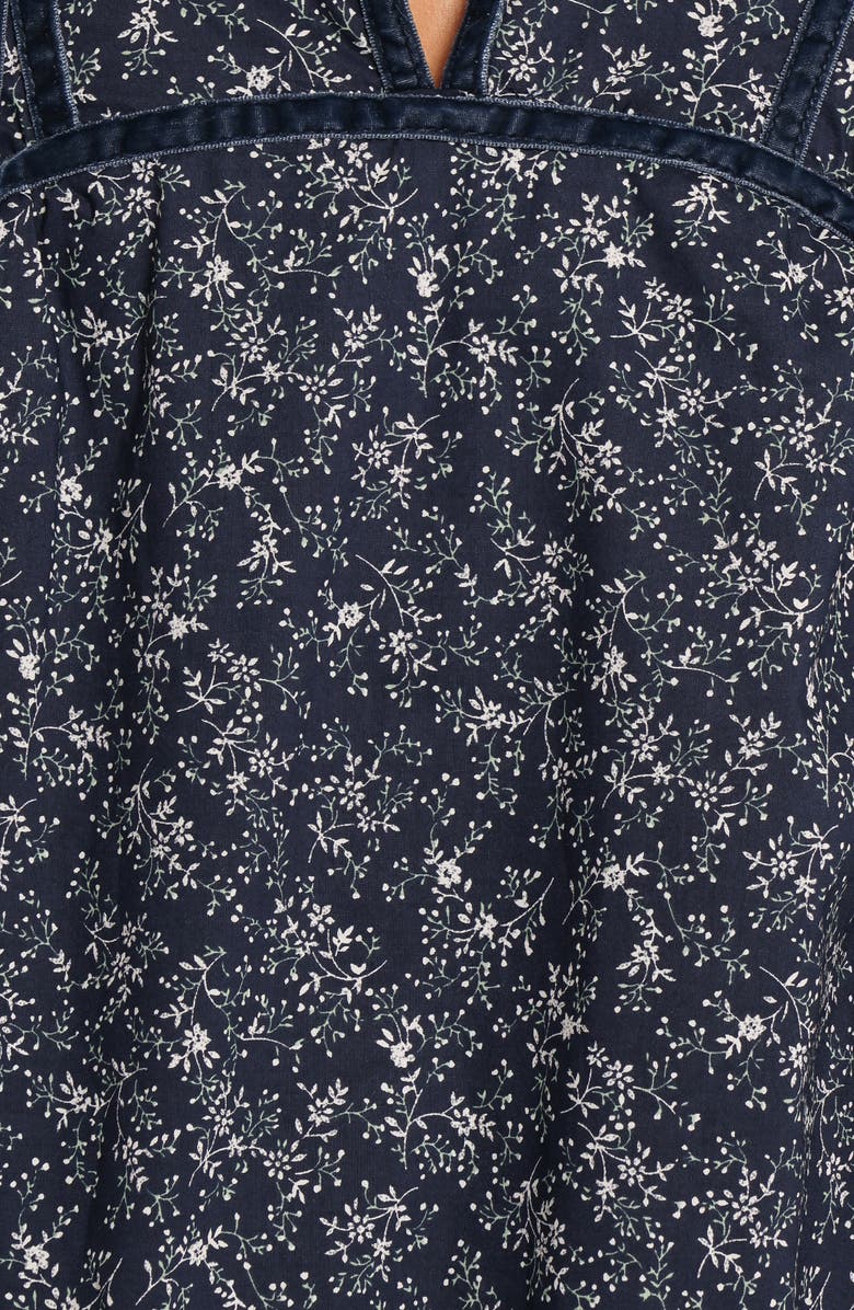 Petal & Pup Brooklyn Long Sleeve Cotton Minidress, Alternate, color, Blue Floral