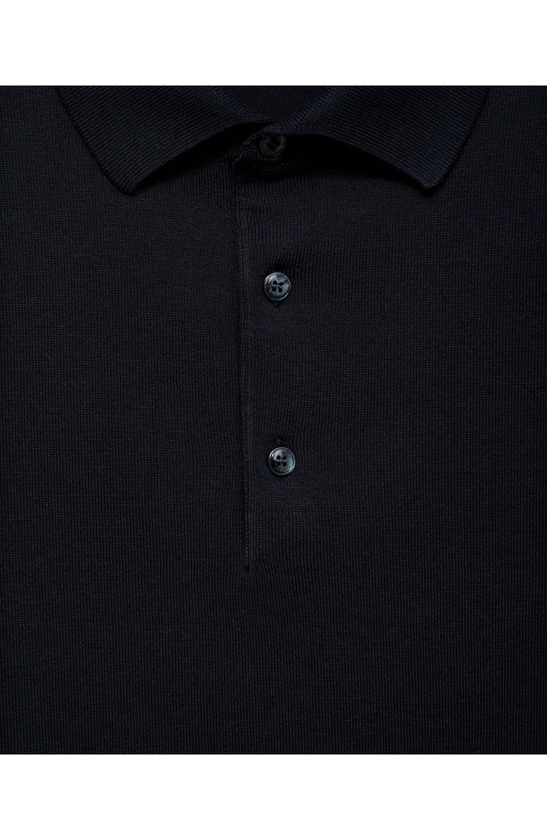 MANGO Solid Cotton Polo Sweater, Alternate, color, Night Blue