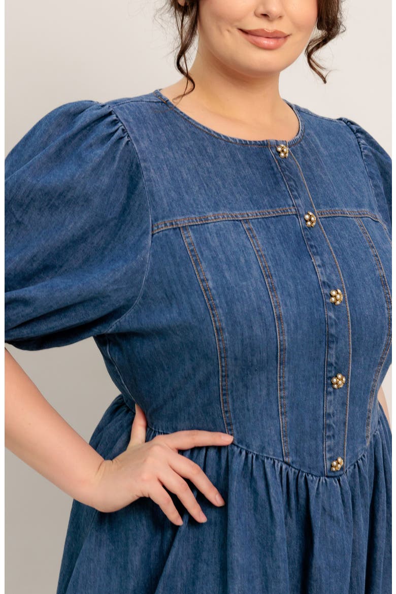 Denim Midi Dress, Alternate, color, DENIM