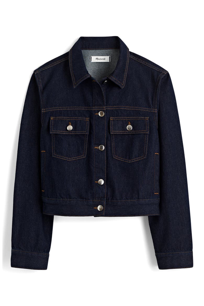Boxy Denim Trucker Jacket, Alternate, color, RINSE WASH