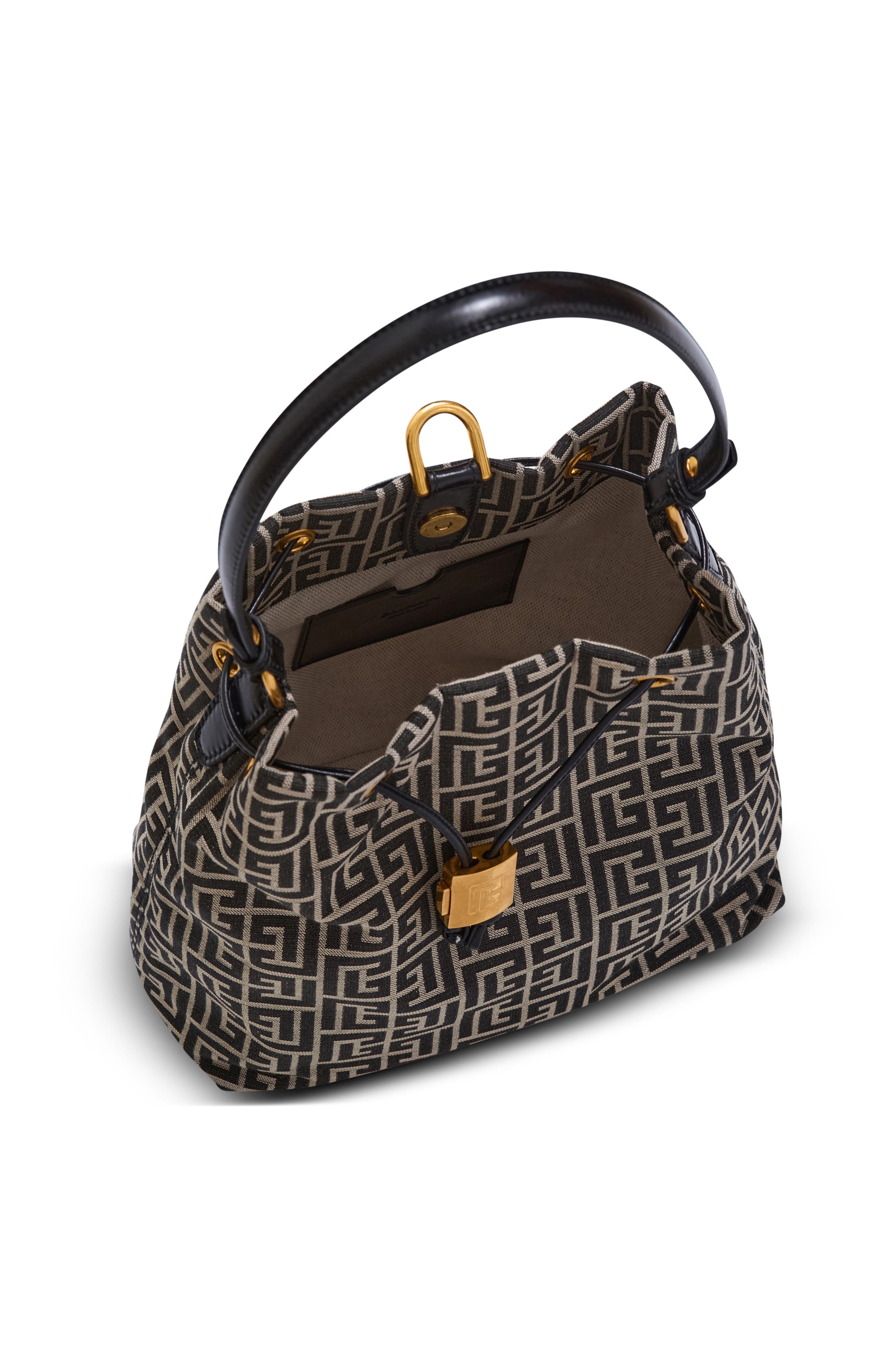 Balmain Pulse monogram jacquard backpack, Alternate, color, Black