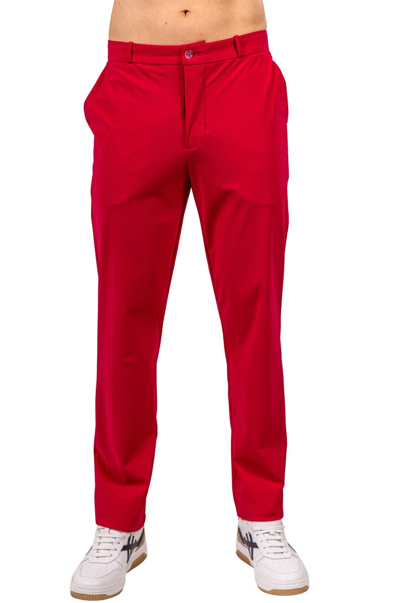 Maceoo Workout Stretch Straight Leg Pants, Main, color, Red