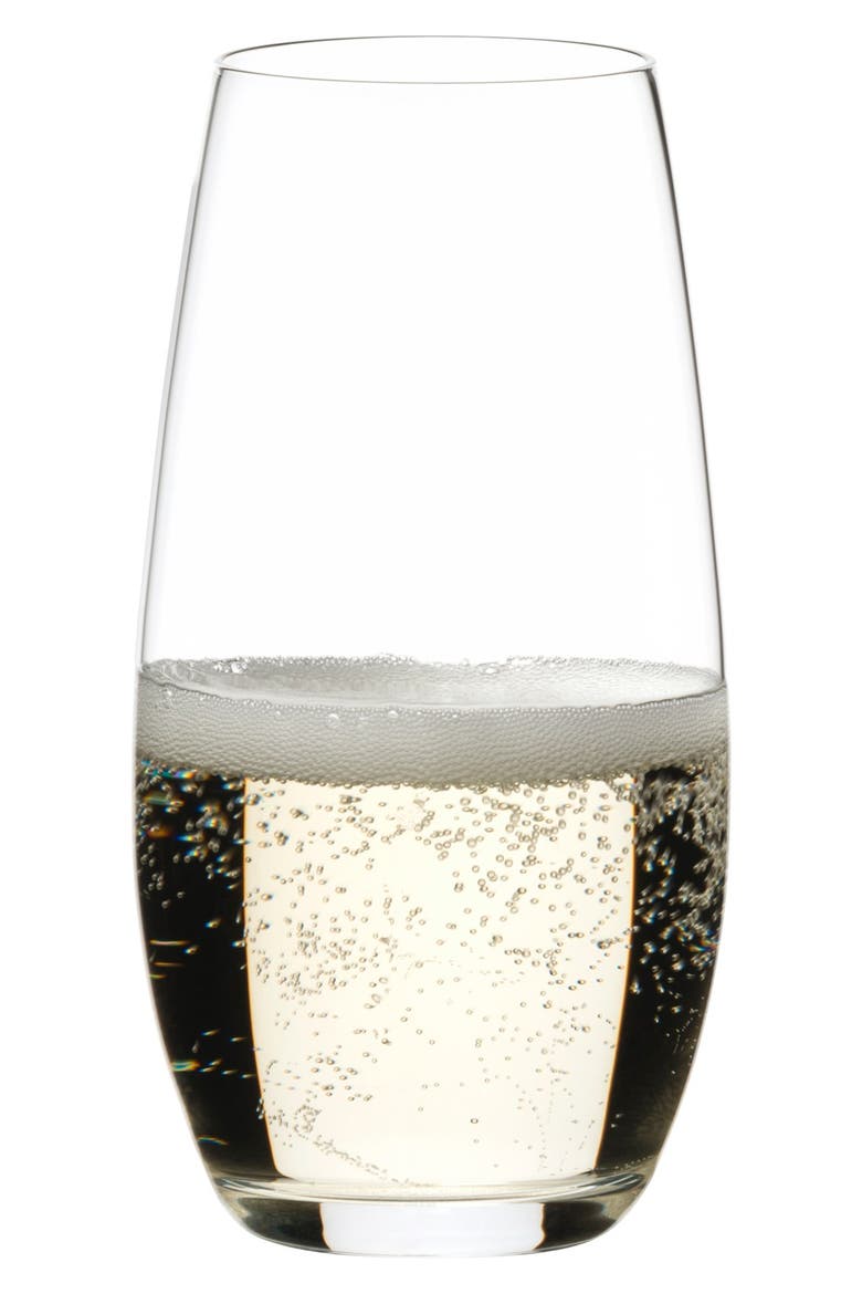 'O' Stemless Champagne Glasses, Main, color, CLEAR