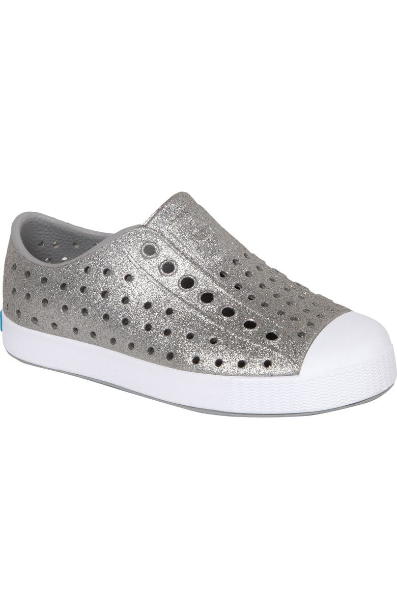 Native Shoes Kids
Jefferson Bling Slip-On Sneaker, Main, color, Platinum Bling/ Shell White
