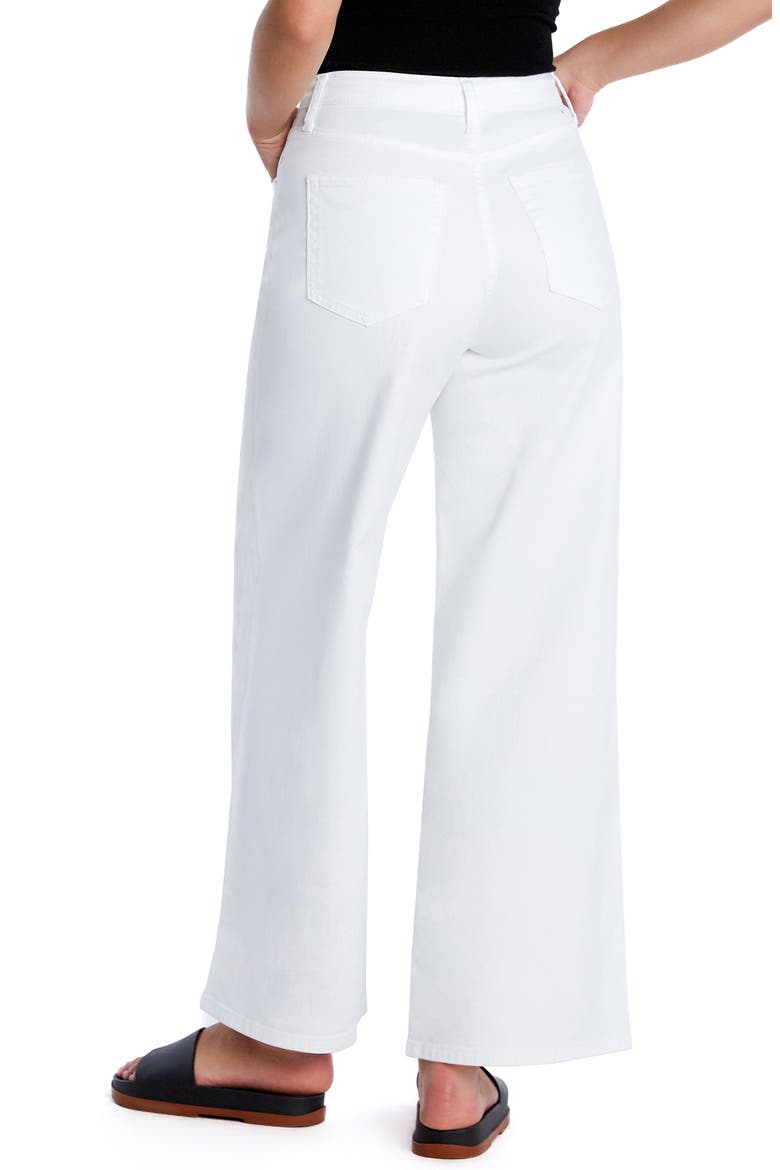 Mighty Drawstring High Waist Wide Leg Jeans, Alternate, color, WHITE