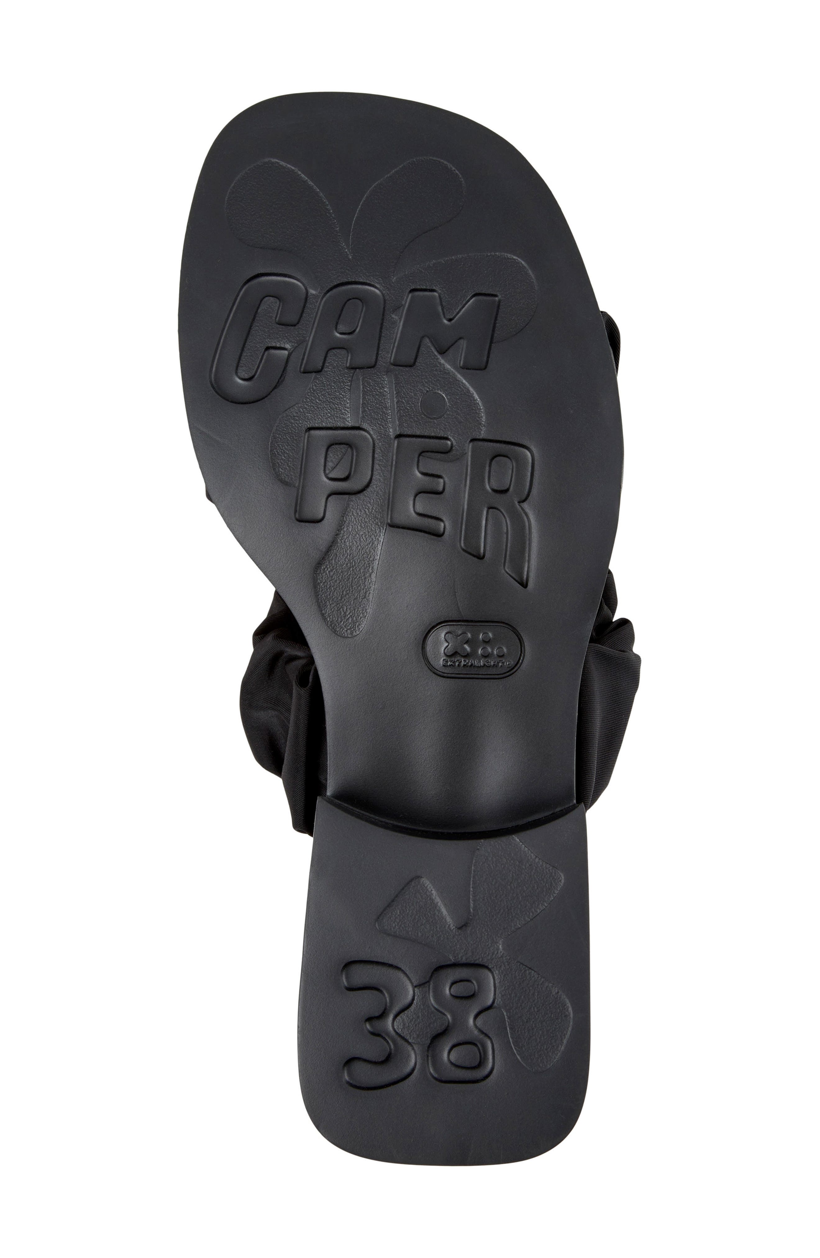 Camper Dana Ruched Slingback Sandal, Alternate, color, Black