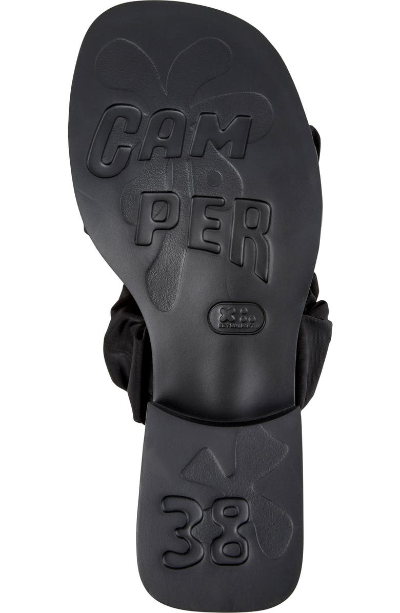 Camper Dana Ruched Slingback Sandal, Alternate, color, Black