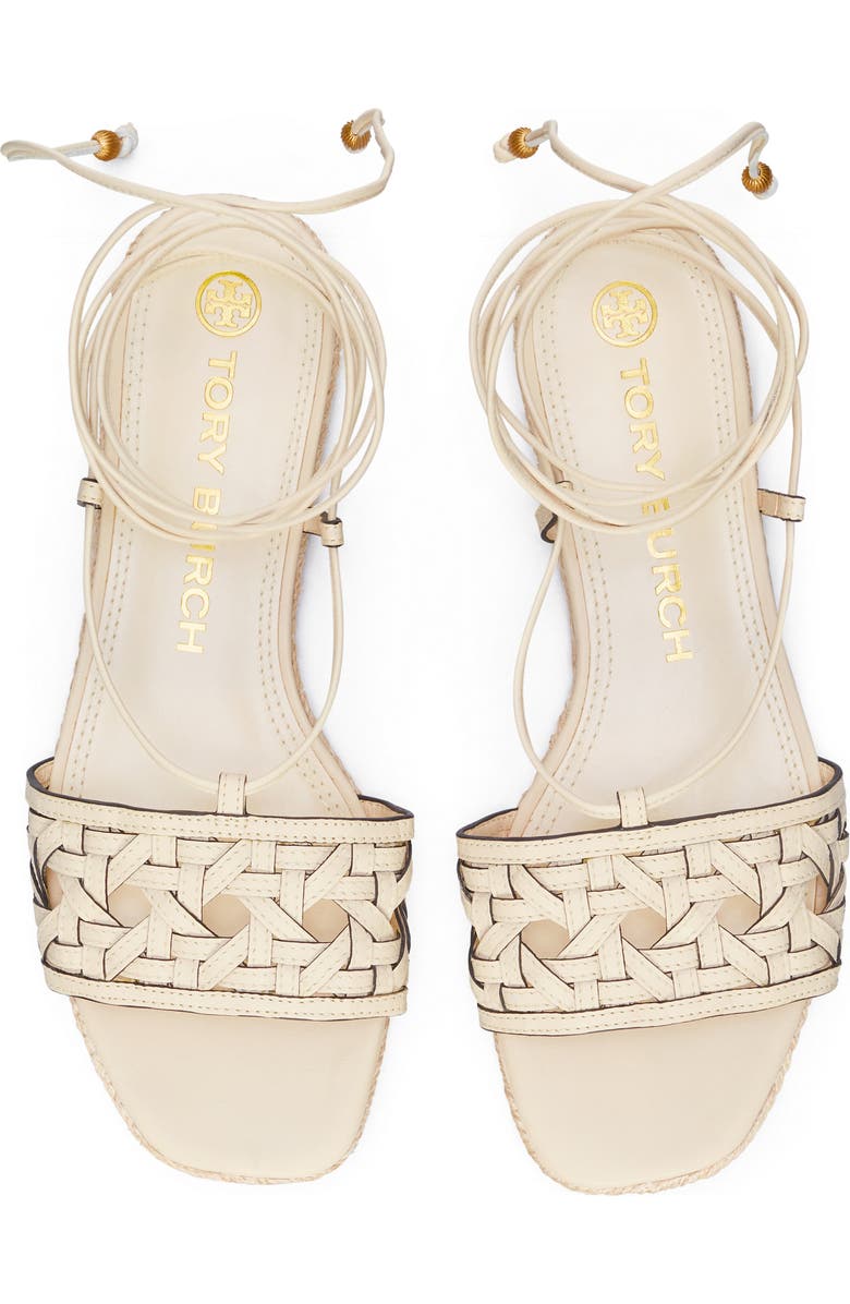 Tory Burch Basketweave Lace-Up Sandal, Alternate, color,
