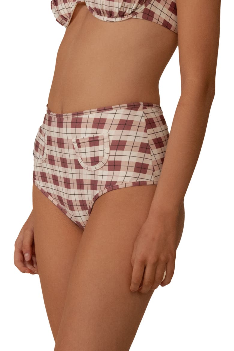 Polly Plaid Bikini Bottoms, Alternate, color, MAROON PLAID
