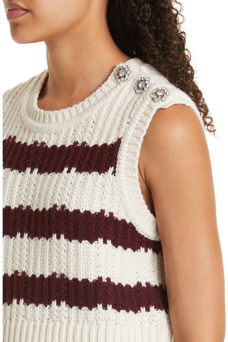 Soju Stripe Sleeveless Sweater, Alternate, color, ECRU