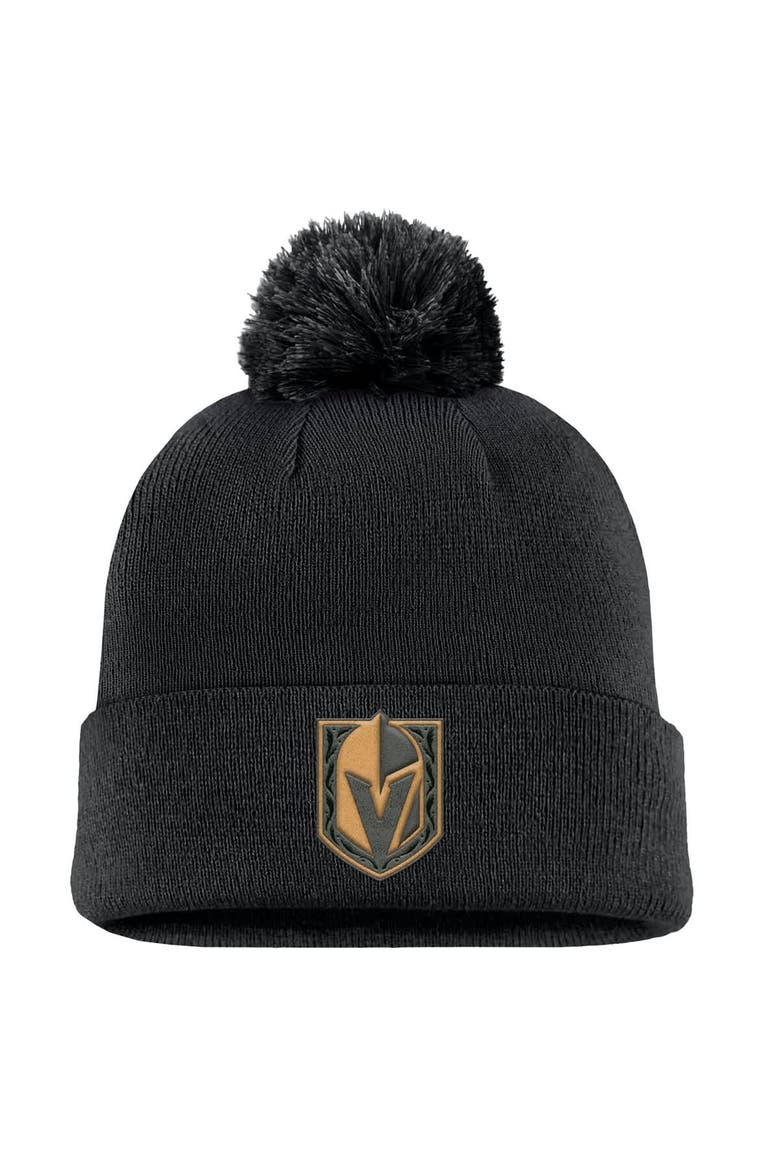 Men's Fanatics Black Vegas Golden Knights Military Appreciation Cuffed Knit Hat with Pom, Alternate, color, Black