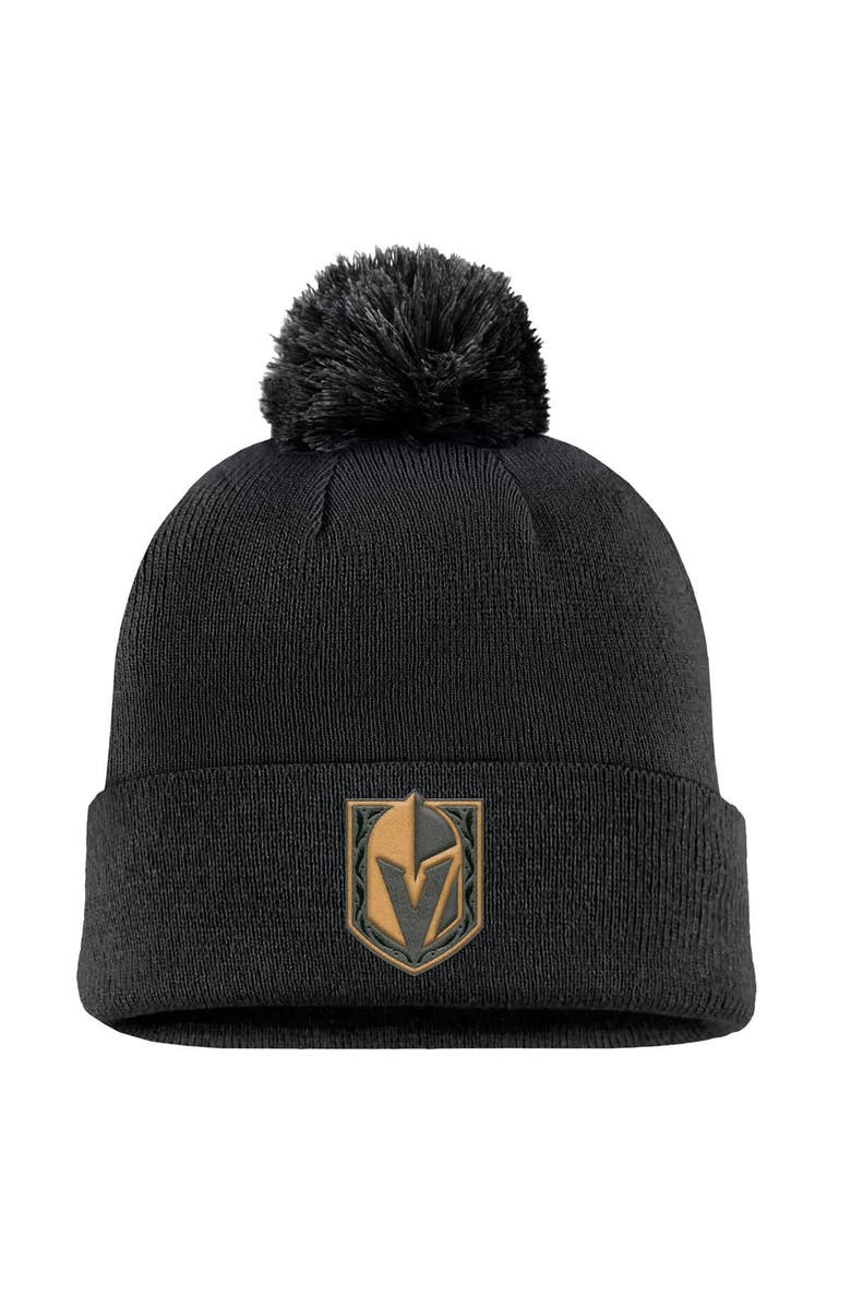 FANATICS Men's Fanatics Black Vegas Golden Knights Military Appreciation Cuffed Knit Hat with Pom, Alternate, color, Black