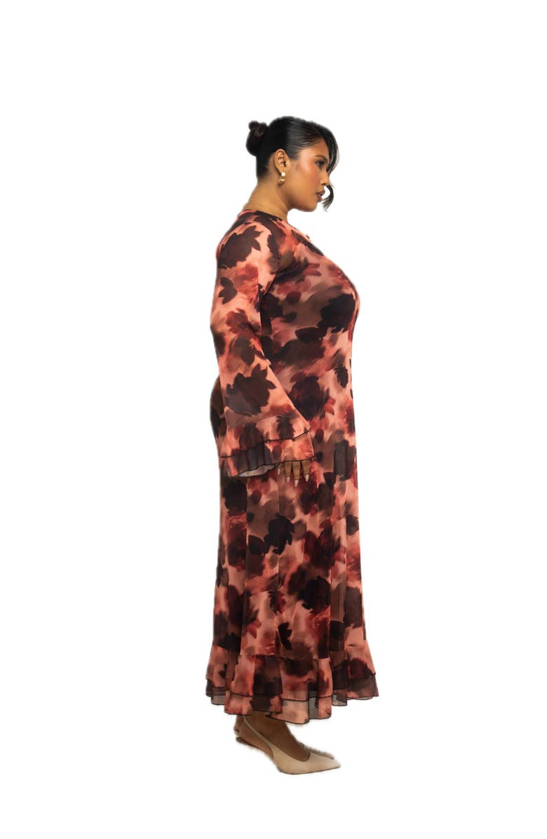 FASHION-SZN CURVE Long Sleeved Floral Mesh Maxi Dress, Alternate, color, 