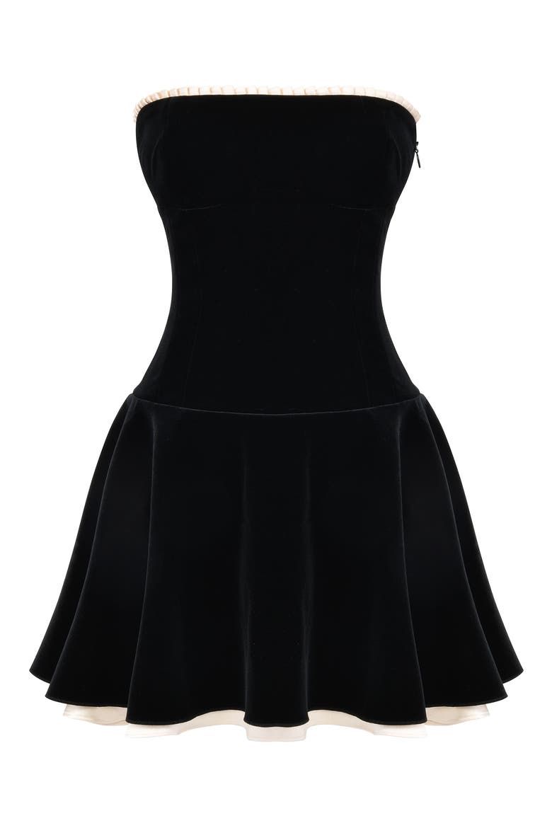 Marilla Strapless Minidress, Alternate, color, BLACK/ VINTAGE CREAM