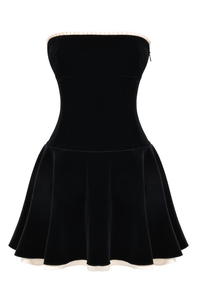HOUSE OF CB Marilla Strapless Minidress, Alternate, color, Black/ Vintage Cream