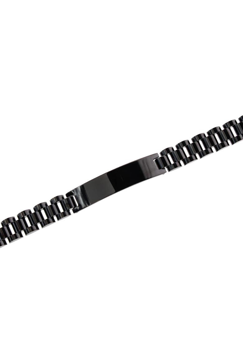 Signet ID Metal Link Bracelet, Alternate, color, Black