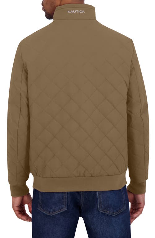 Nautica Diamond Quilted Bomber Jacket In Green