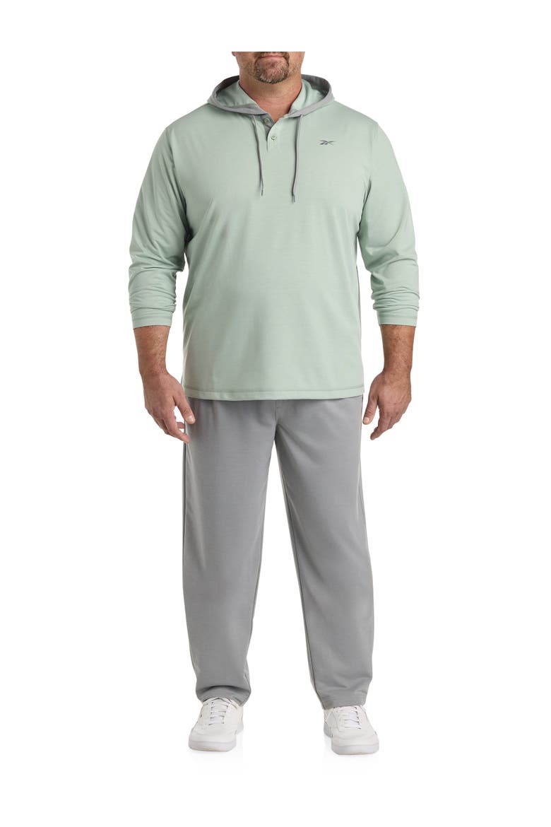 Big & Tall French Terry Performance Henley Hoodie, Alternate, color, HYBRID GREEN
