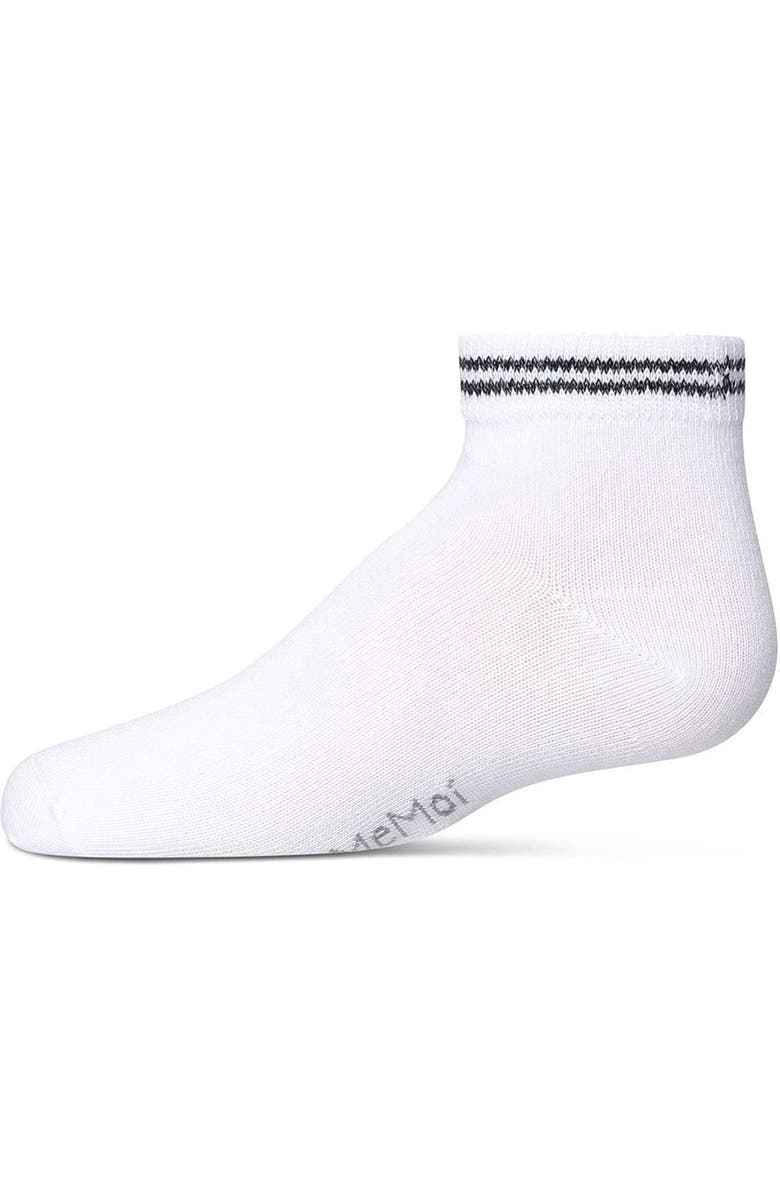 MeMoi Ziggy Double Ring Anklet Sock, Main, color, Black