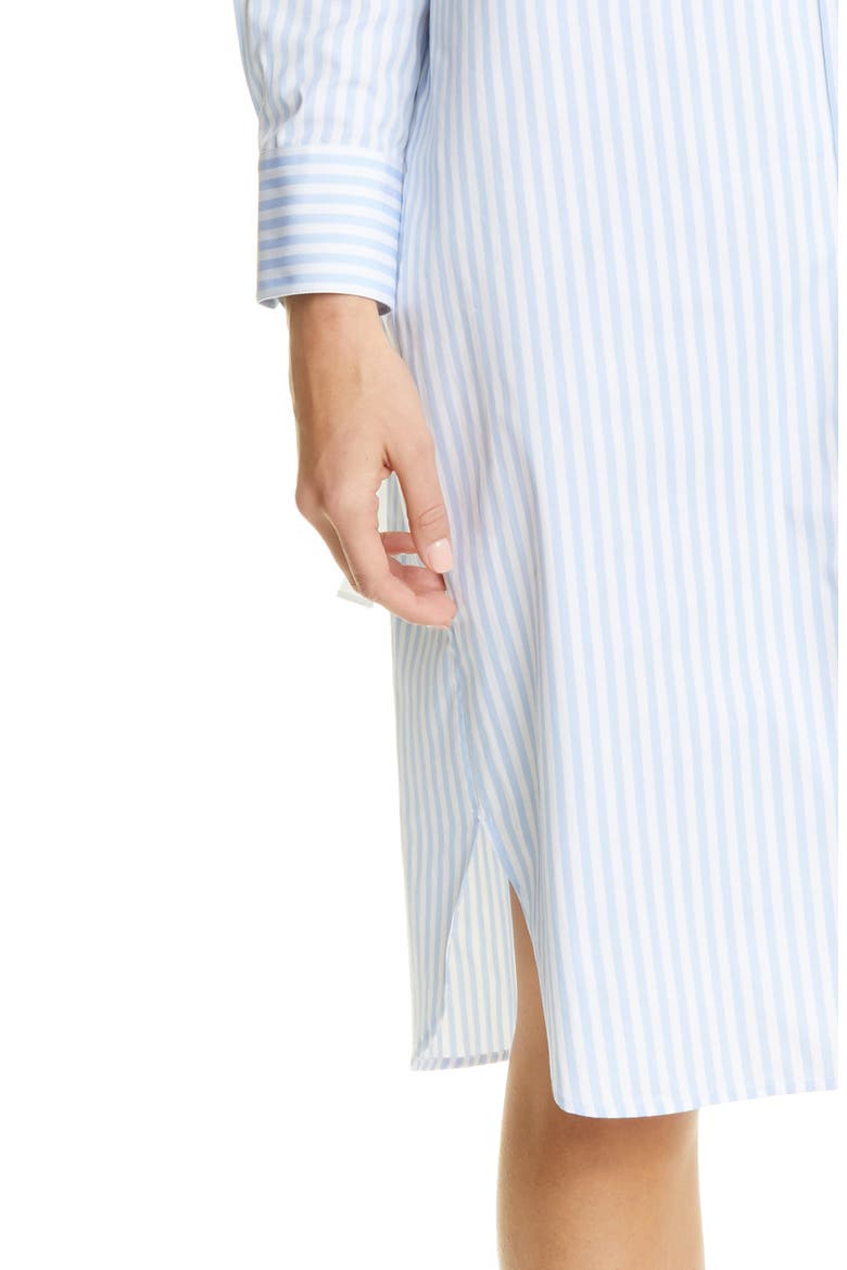 Stripe Long Sleeve Cotton Poplin Shirtdress, Alternate, color, BLUE / WHITE STRIPE