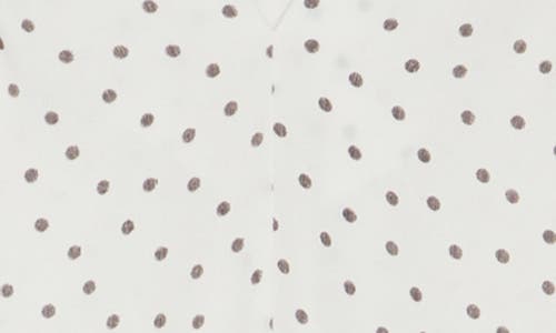 Renee C Polka Dot V-neck Three-quarter Sleeve Top In Ivory