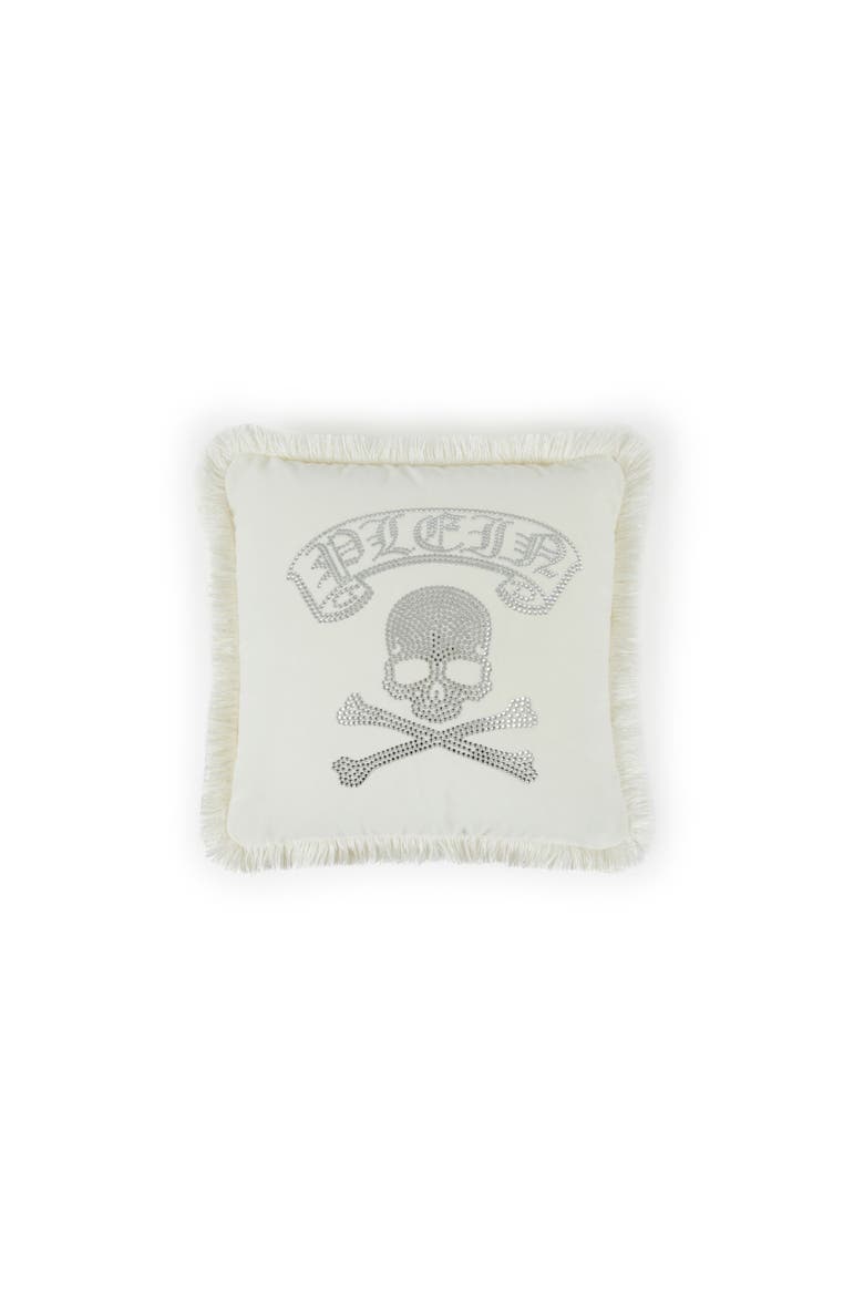 Cushion Crystal Skull 60X60 Unisex, Main, color, white