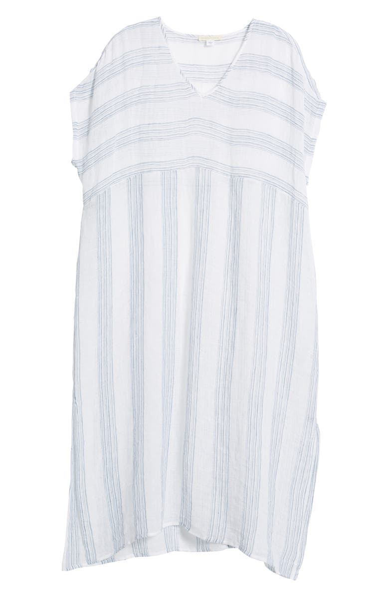 Eileen Fisher Stripe Organic Linen Shift Dress, Alternate, color, 