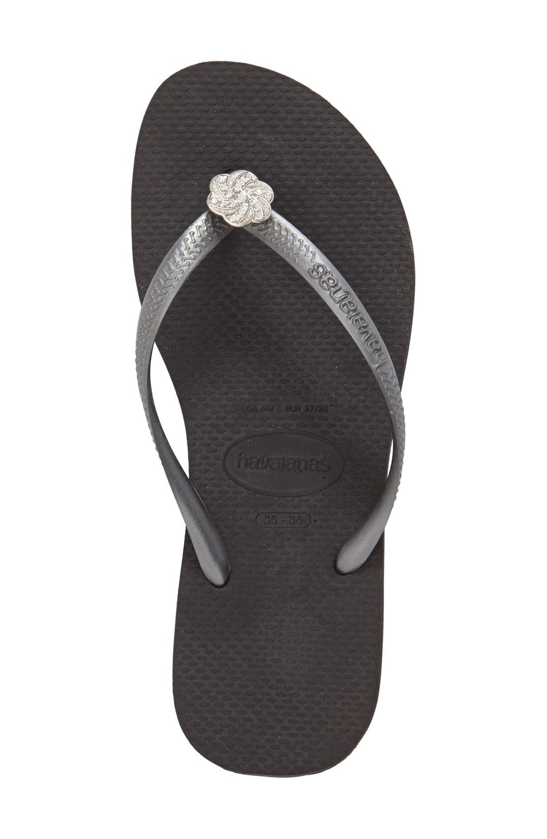 Havaianas Slim Crystal Poem Flip Flop, Alternate, color, 
