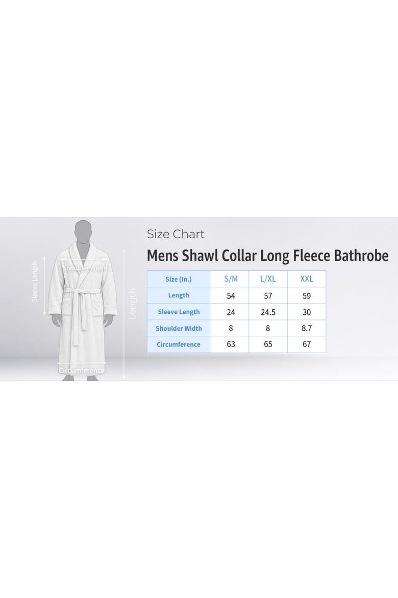 Mens Shawl Collar Long Fleece Bathrobe, Alternate, color, Forest Green