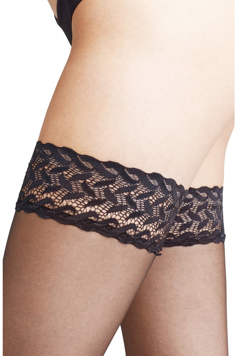 Shelina 12 Thigh High Stay-Up Stockings, Alternate, color, BLACK