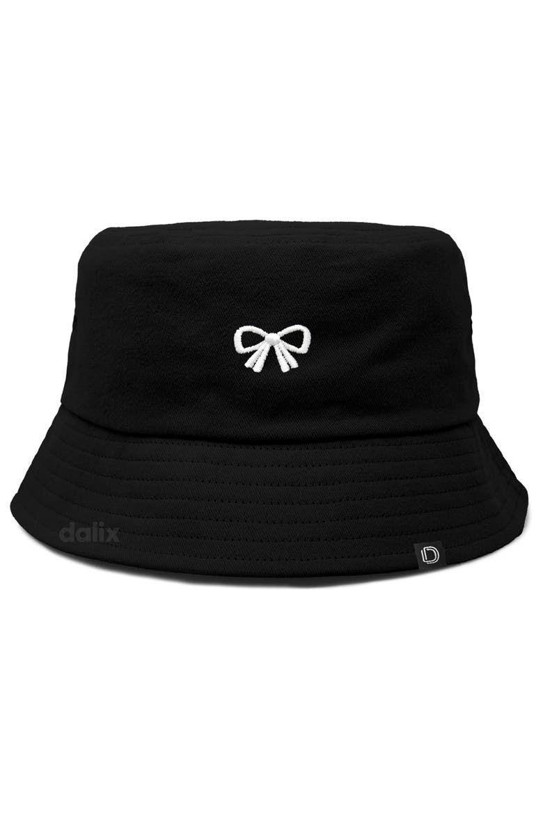 Dalix Bow Bucket Hat, Main, color, Black