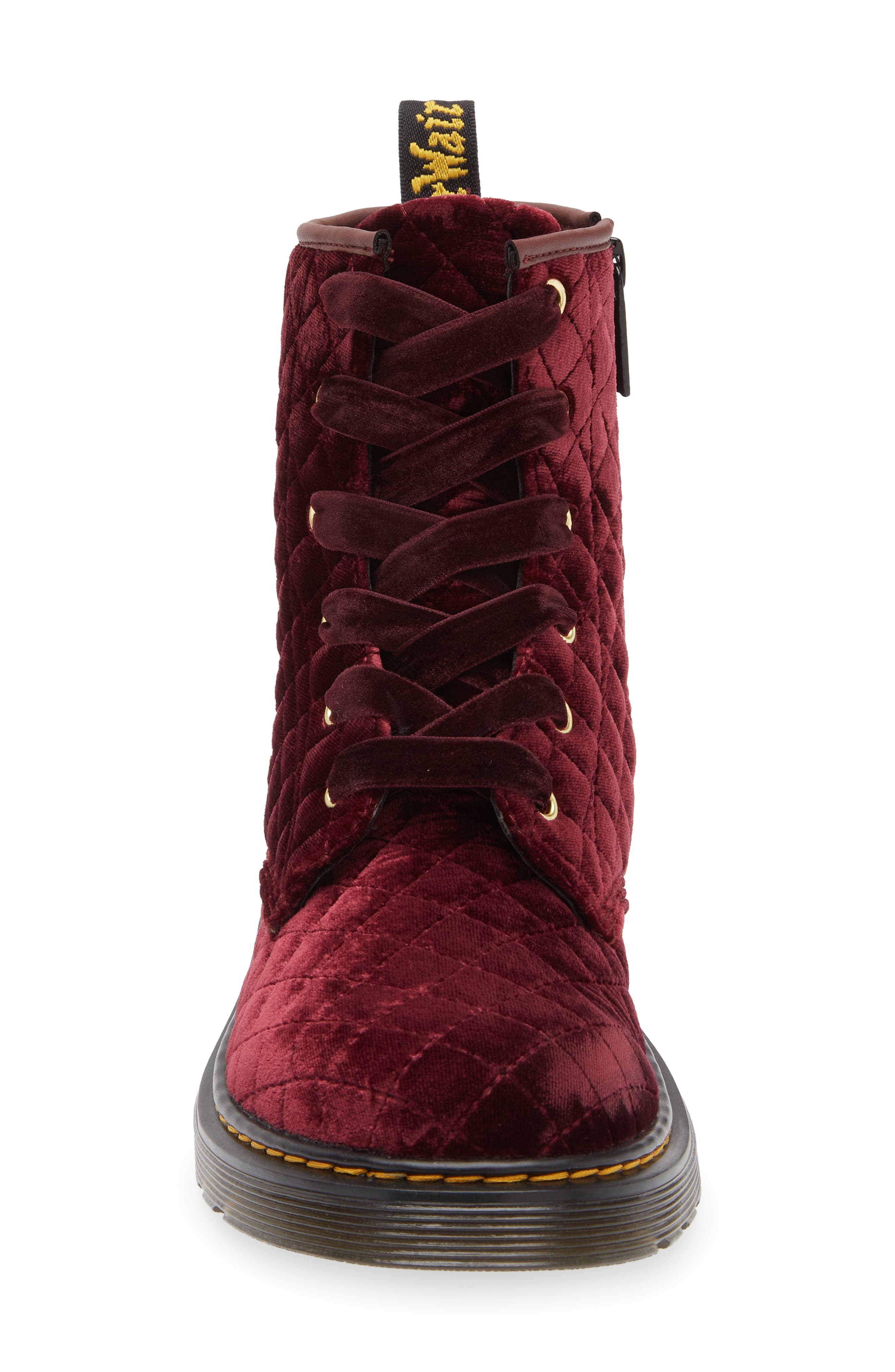 Dr. Martens Kids' 1460 Quilted Velvet Boot, Alternate, color, 