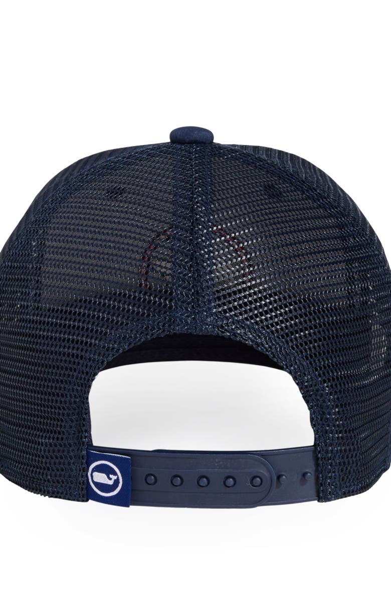 vineyard vines Whale Dot Performance Trucker Hat, Alternate, color, Blue Blazer