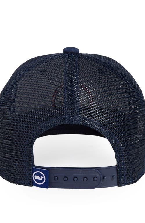Vineyard Vines Whale Dot Performance Trucker Hat In Blue