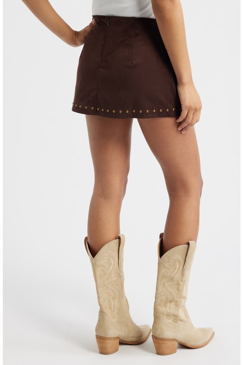Faux Suede Skort, Alternate, color, COFFEE BEAN