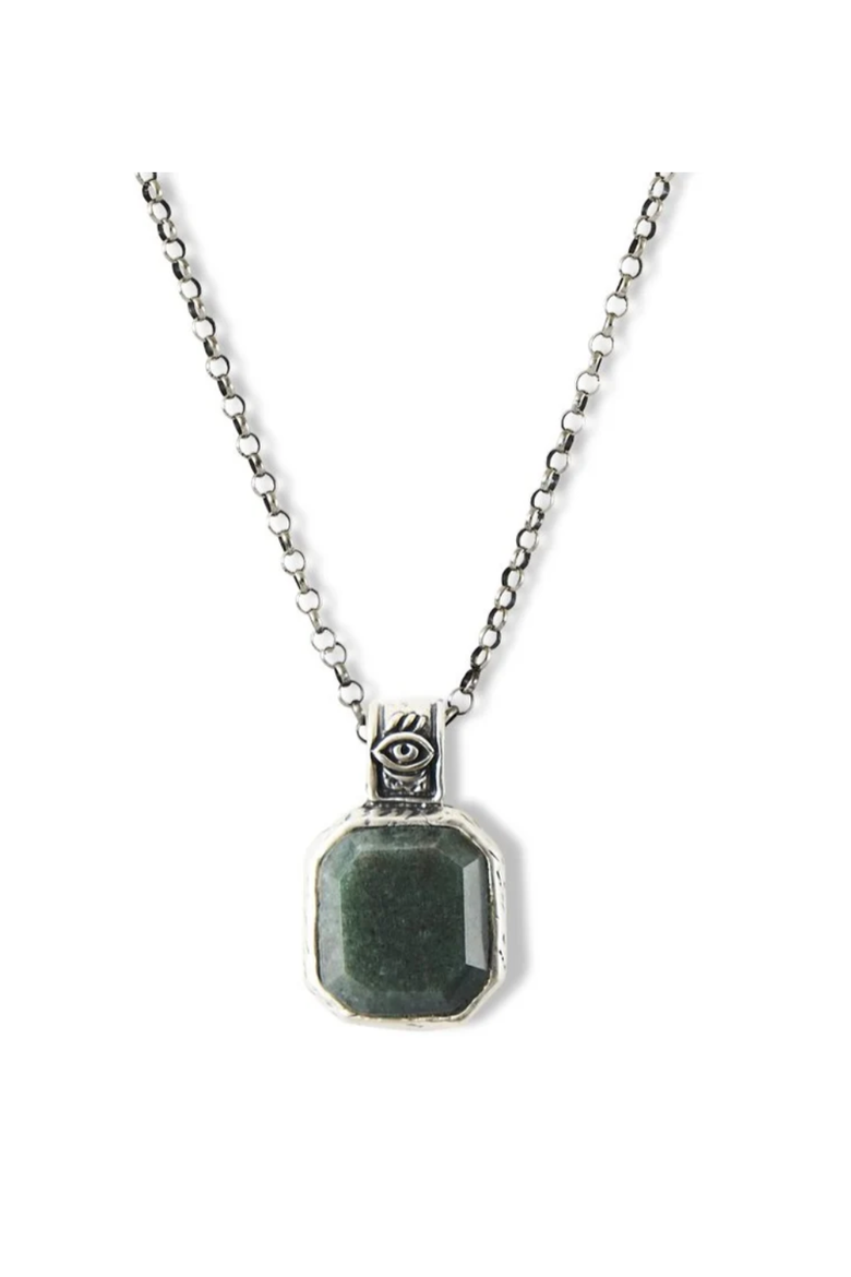 Third Eye Silver Necklace, Main, color, Jade