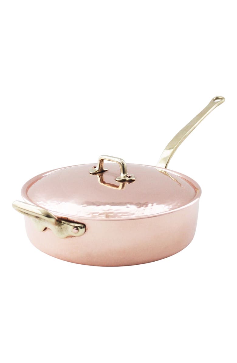 Coppermill Kitchen Vintage Inspired Copper Large Sauté Pan, Main, color, Copper