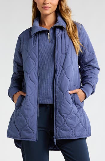 Zella Longline Onion Quilted Bomber Jacket | Nordstromrack Zella Longline Onion Quilted Bomber Jacket | Nordstromrack