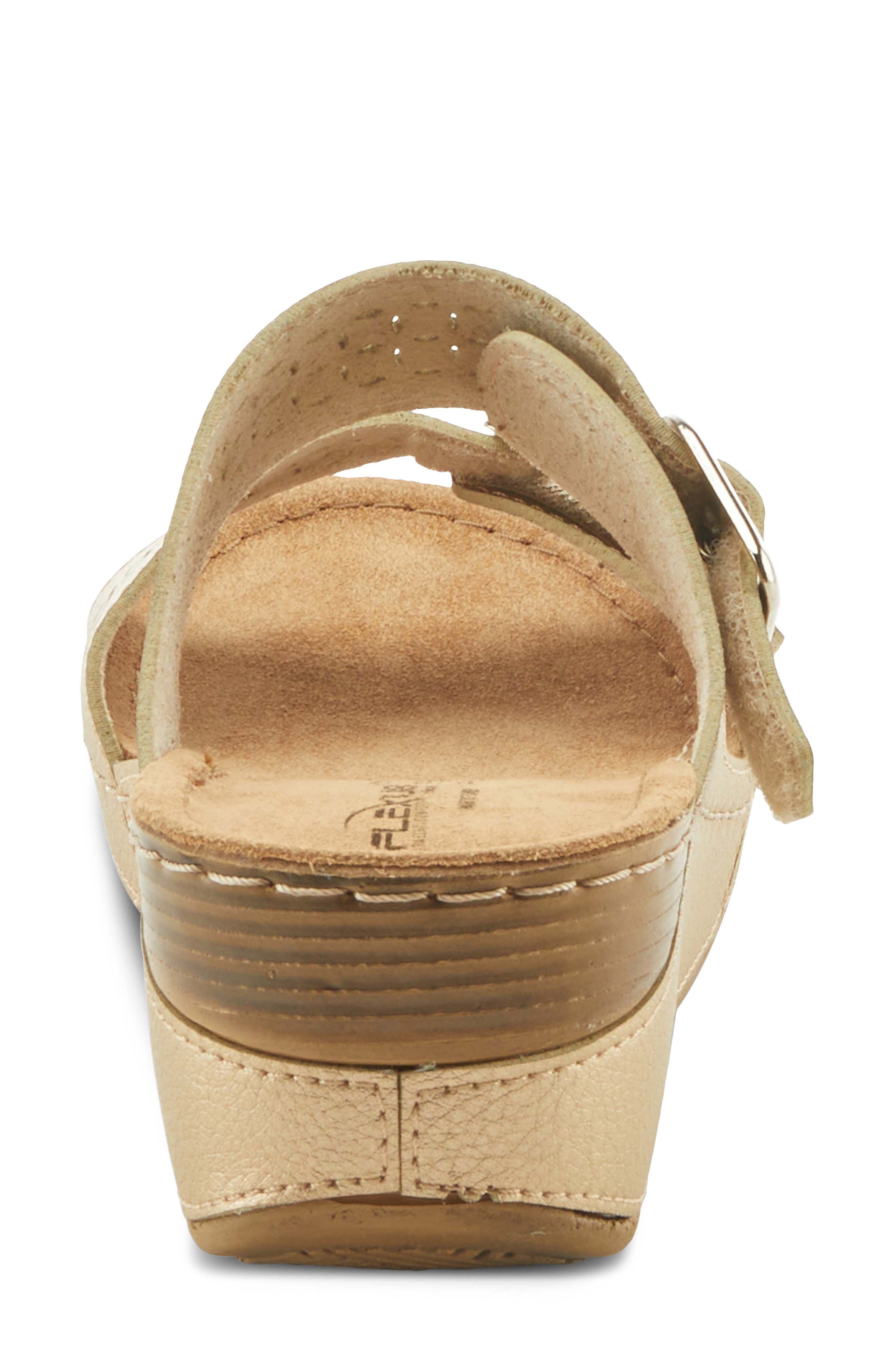 Flexus by Spring Step Thrume Wedge Slide Sandal, Alternate, color, Soft Gold