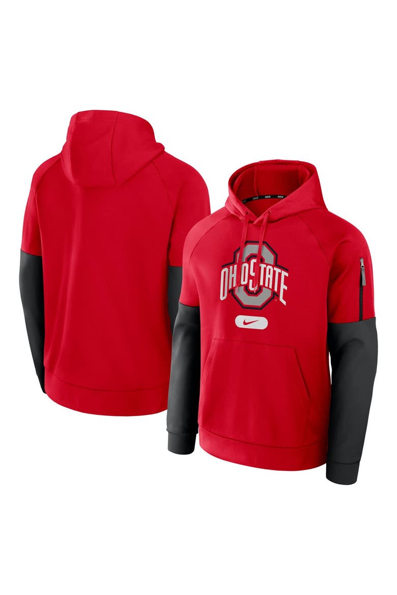 Men's Nike Scarlet Ohio State Buckeyes Fitness Performance Pullover Hoodie, Alternate, color, Scarlet