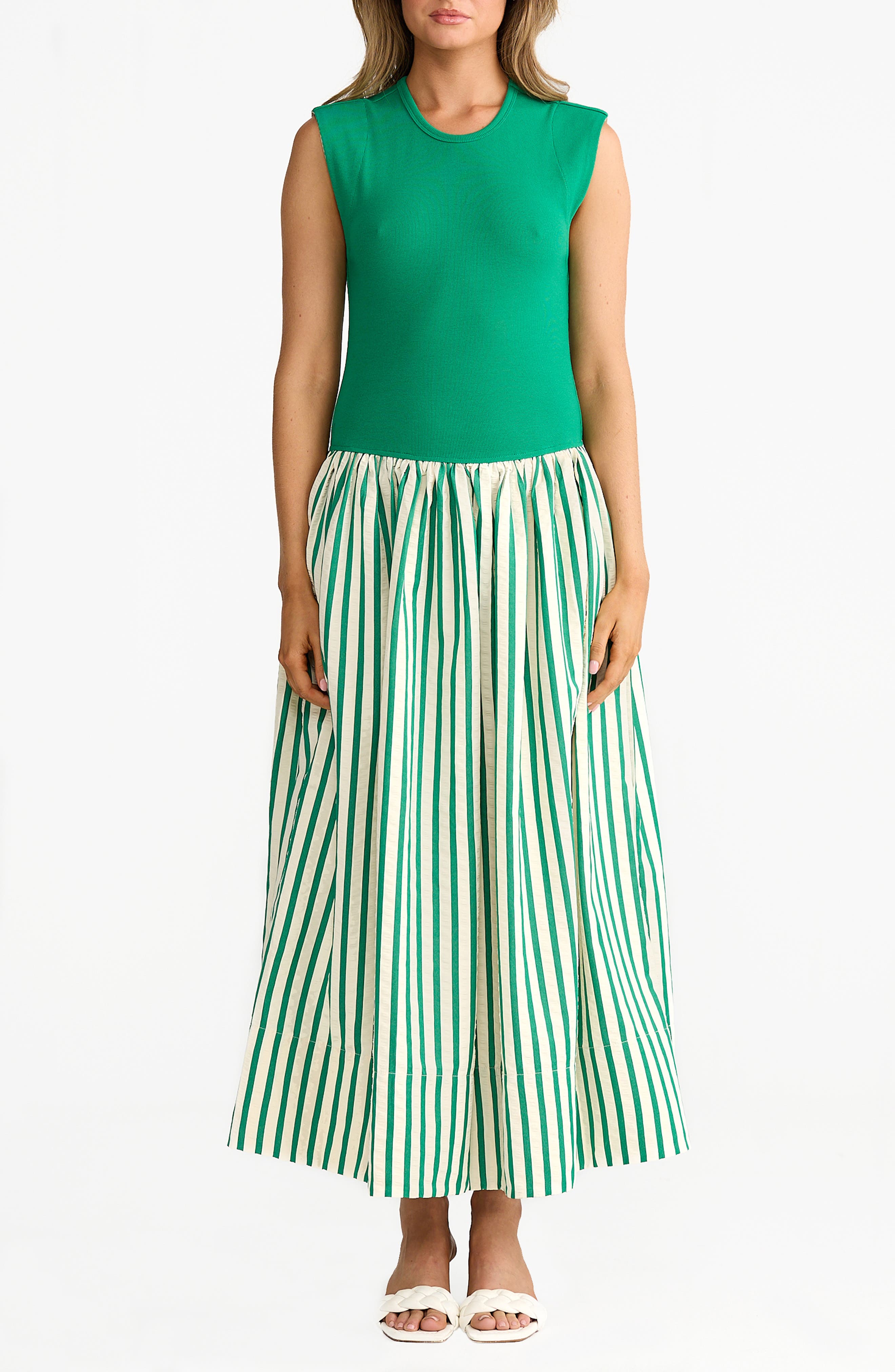 Daphne Sleeveless Mixed Media Dress - image 3