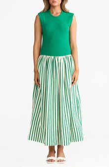 Daphne Sleeveless Mixed Media Dress