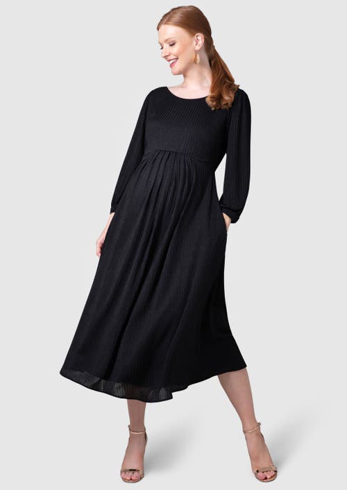 Tiffany Rose Maternity Isla Ribbed Jersey Dress In Black