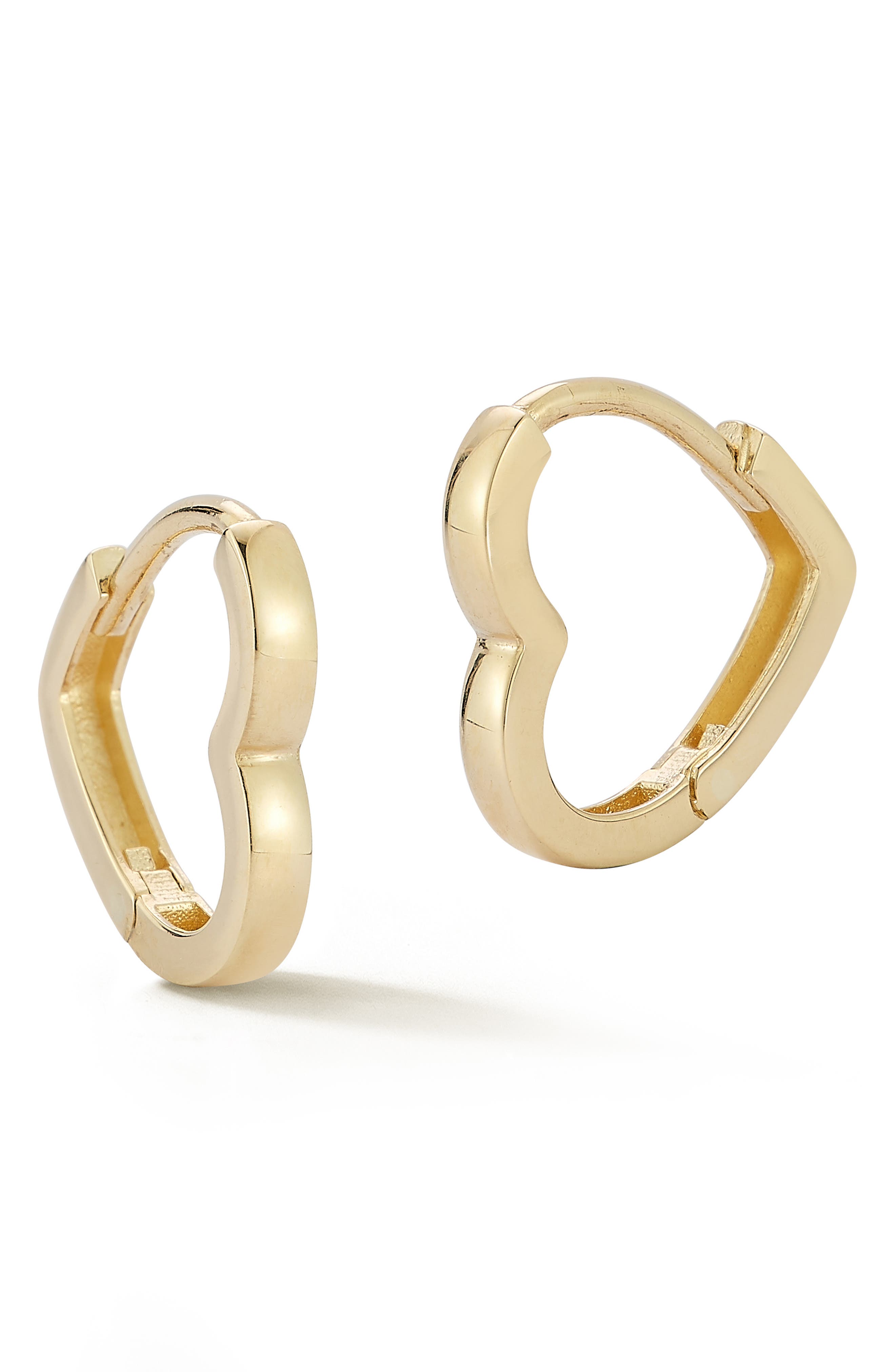 Ember Fine Jewelry 14K Gold Heart Huggie Hoop Earrings