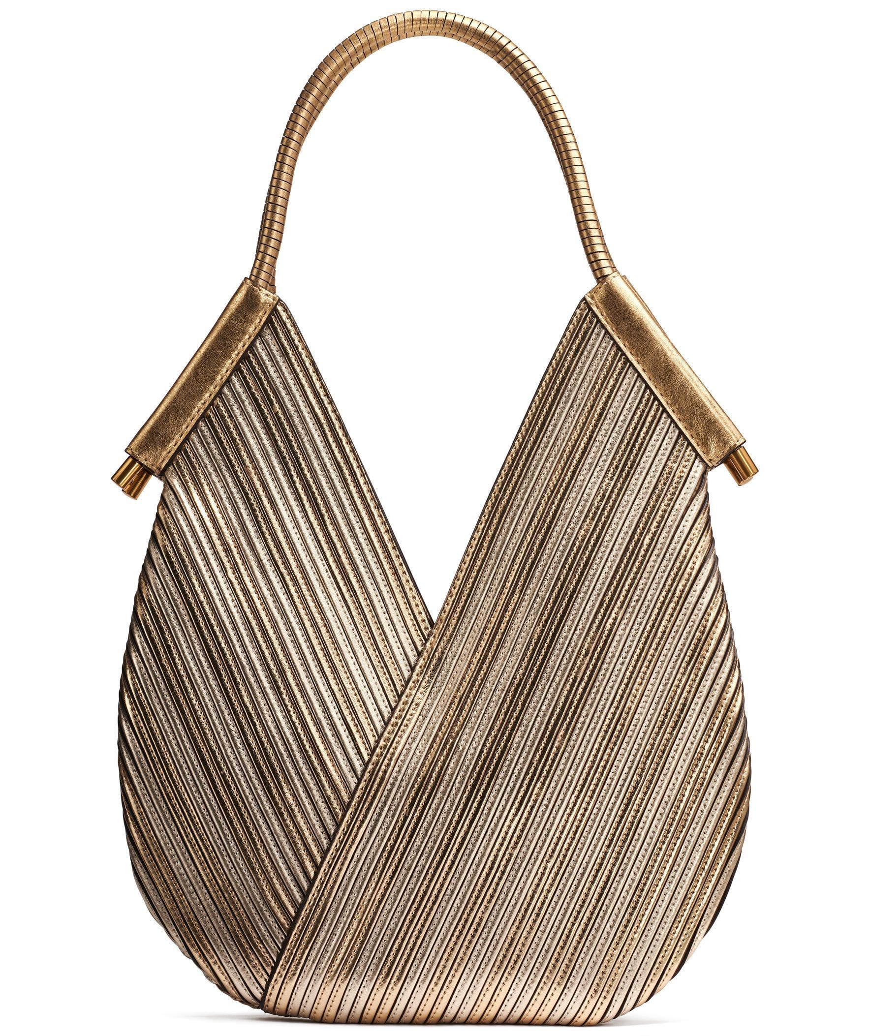 Donna Karan New York Baldwin Mini Metallic Shoulder Bag, Alternate, color, Gold