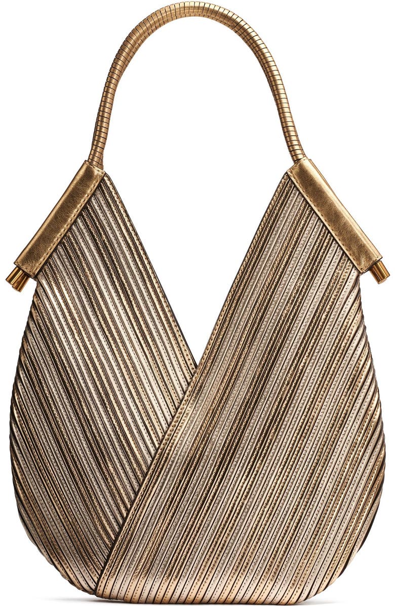 Donna Karan New York Baldwin Mini Metallic Shoulder Bag, Alternate, color, Gold