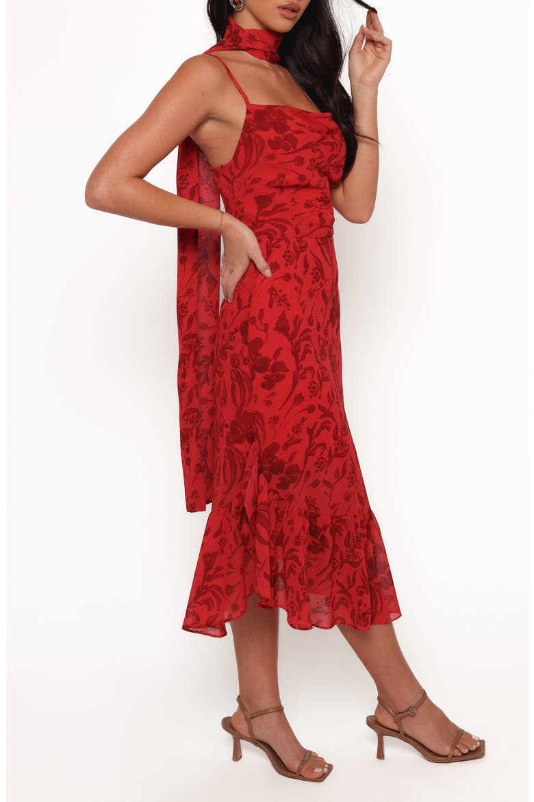 Francesca Floral Midi Cocktail Dress, Alternate, color, RED FLORAL