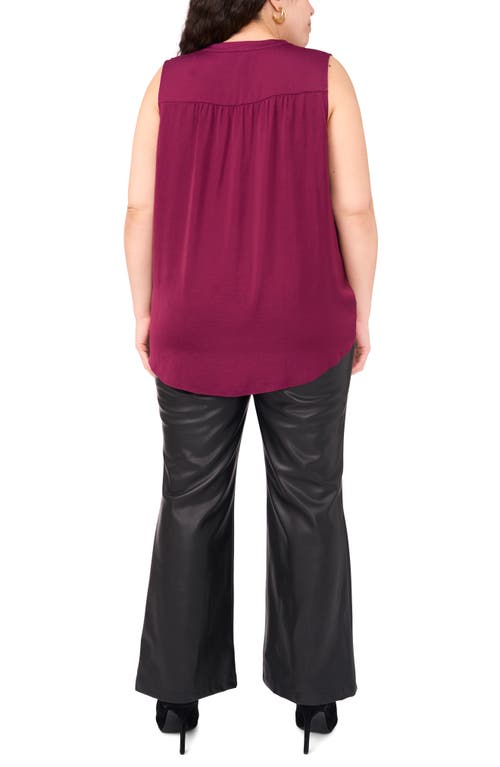 Vince Camuto V-neck Rumple Satin Blouse In Purple