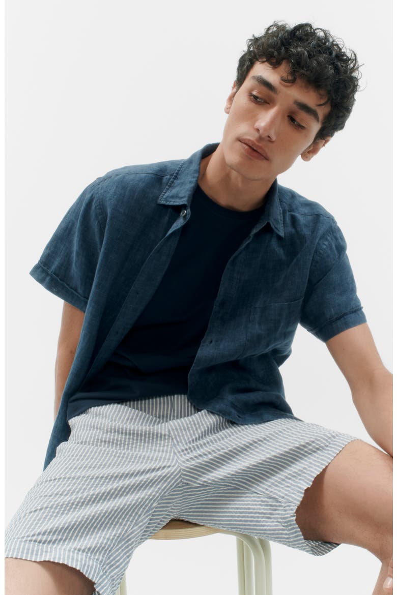 Wanderer Seersucker Stripe Chino Shorts, Alternate, color, PARADISE COVE